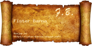 Fister Barna névjegykártya