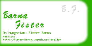 barna fister business card
